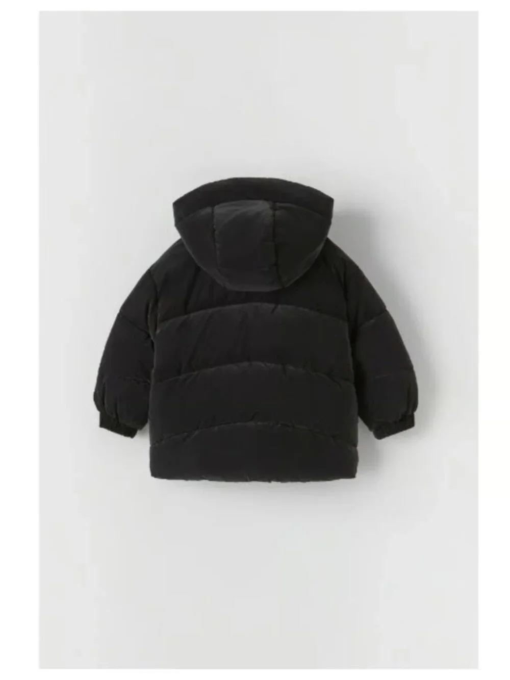 Zara Kids Baby Black Sorona Dupont Water Repellent Hooded Puffer Jacket sz 9-12M